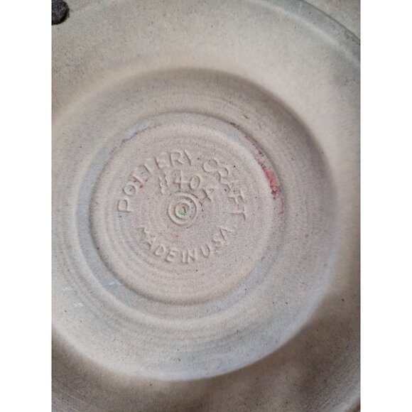 Mid Century Pottery Craft Stoneware Large Round Ashtray USA 10" Maxwell Brown - Picture 8 of 8